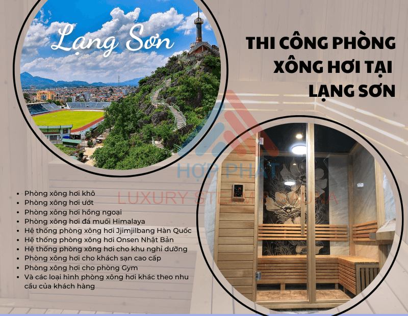 Hợp Phát Sauna thiết kế, lắp đặt phòng xông hơi tại tỉnh Lạng Sơn