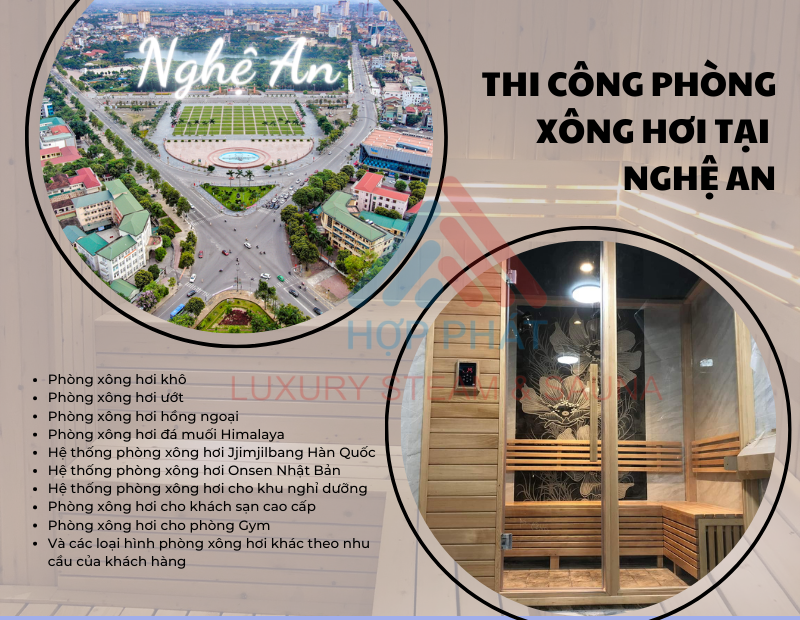 Hợp Phát Sauna thiết kế, lắp đặt phòng xông hơi tại tỉnh Vinh - Nghệ An