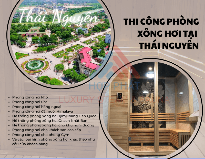 Hợp Phát Sauna thiết kế, lắp đặt phòng xông hơi tại tỉnh Thái Nguyên