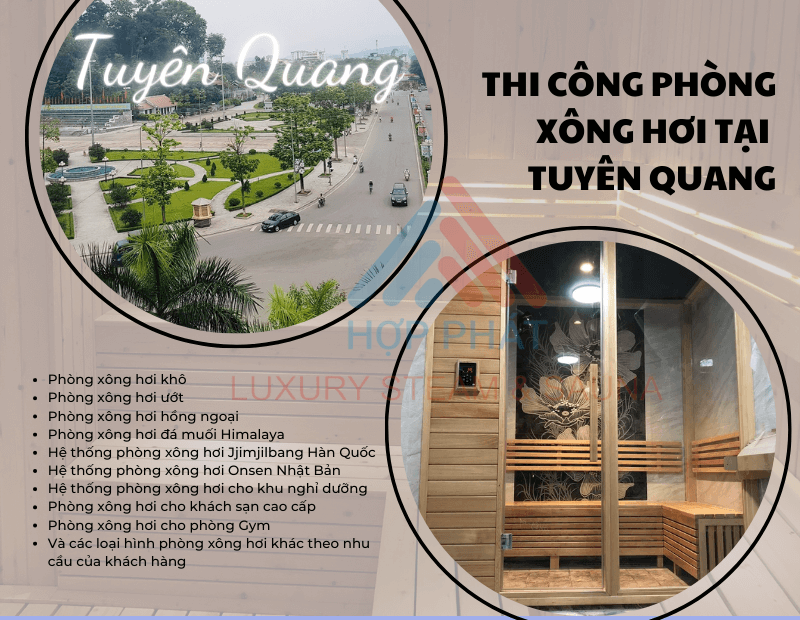 Hợp Phát Sauna thiết kế, lắp đặt phòng xông hơi tại tỉnh Tuyên Quang