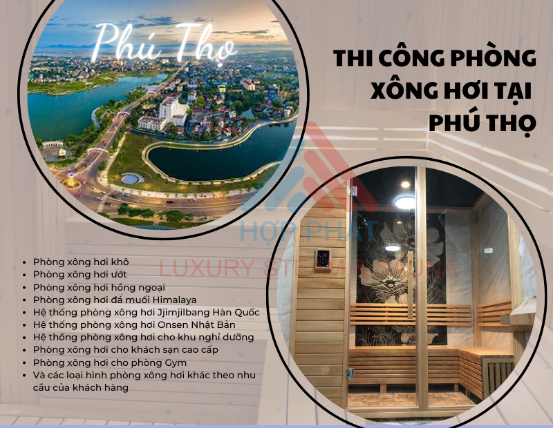 Hợp Phát Sauna thiết kế, lắp đặt phòng xông hơi tại tỉnh Phú Thọ