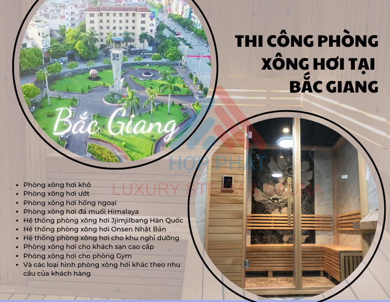 Hợp Phát Sauna thiết kế, lắp đặt phòng xông hơi tại thành phố Bắc Giang