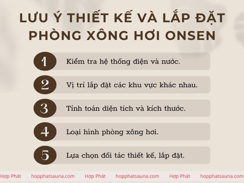 Lưu ý khi thiết kế và lắp đặt phòng xông hơi Onsen